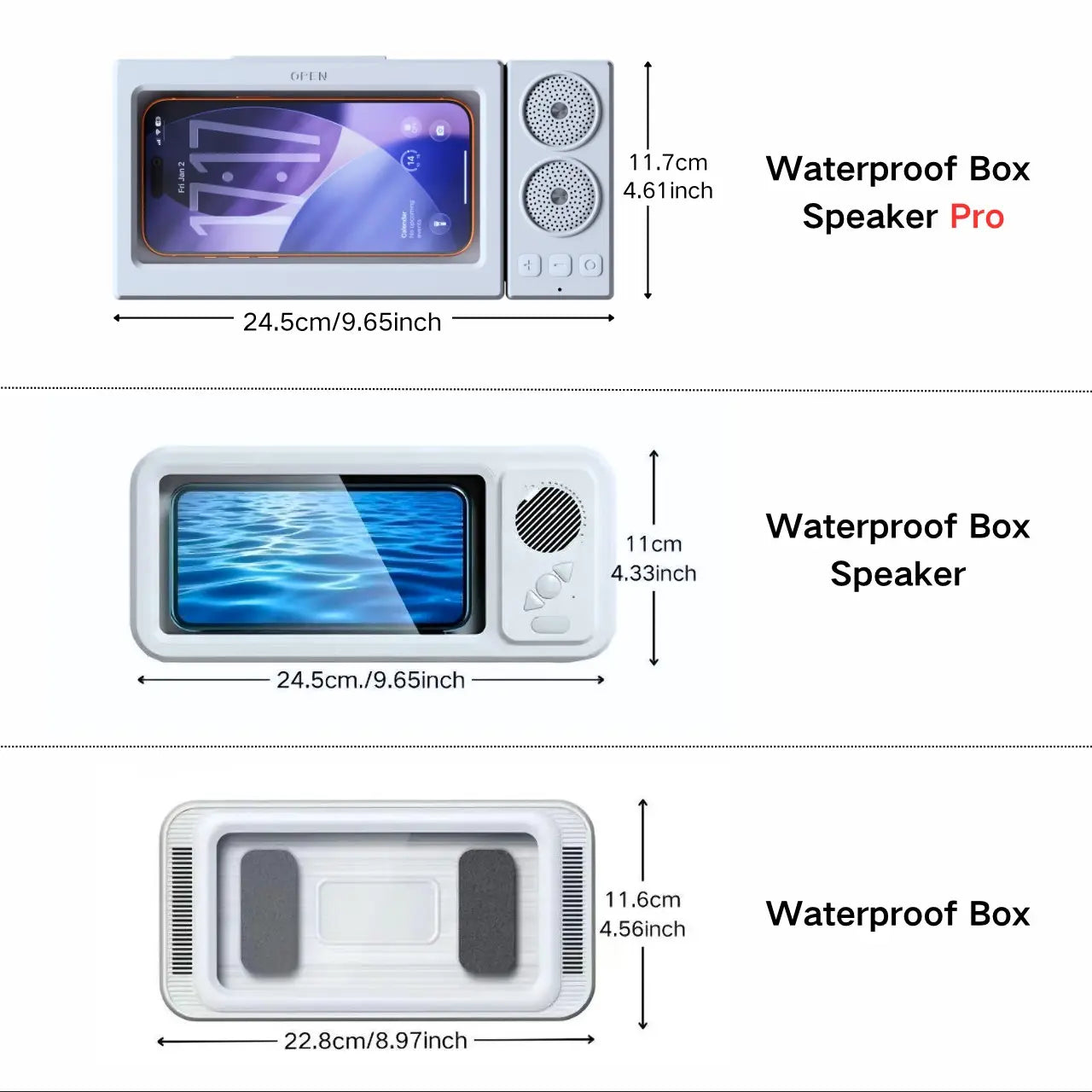 Waterproof Box Speaker, Bathroom Waterproof 360 ° Rotating Touch Screen, Bluetooth Speaker, Watch Movies, Listen to Music, Phone Holder Bluetooth Speaker Audio Shower TV Holder, Swimming Pool, Kitchen, Bathroom, Sink, Rechargeable Waterproof Speaker